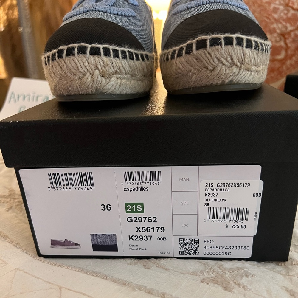 Size 36  21S Chanel denim espadrilles, pristine condition - Picture 4 of 10